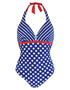 Pour Moi Starboard Halter Swimsuit Navy/Red