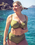 Curvy Kate Retro Sun Padded Balcony Bikini Multiway Top Olive