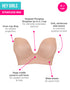 Features & Benefits of the Hey Girls SuperPlunge Strapless bra in Latte