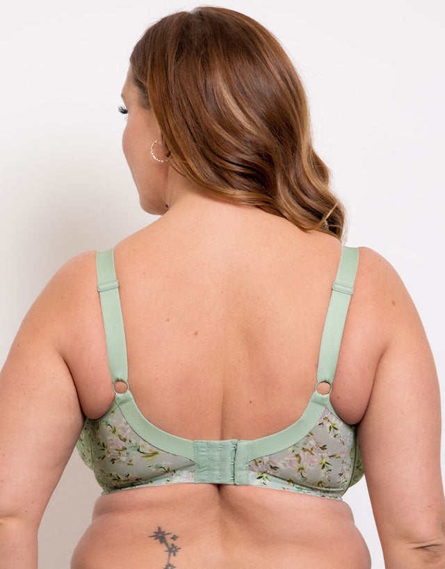 Adella Athena Aura Full Cup Side Support Bra Sage Green Print