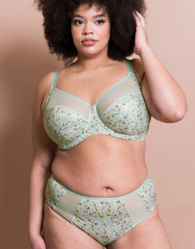 Adella Athena Aura Full Cup Side Support Bra Sage Green Print