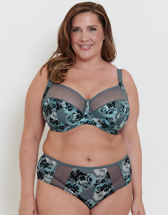 Adella Athena Aura Full Cup Side Support Bra Blue Floral Print