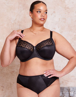 Adella Athena Wild Full Cup Side Support Bra Black