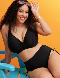 Adella Calypso Plunge Bikini Top Black