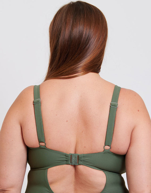 Adella Calypso Plunge Control Swimsuit Dusky Green