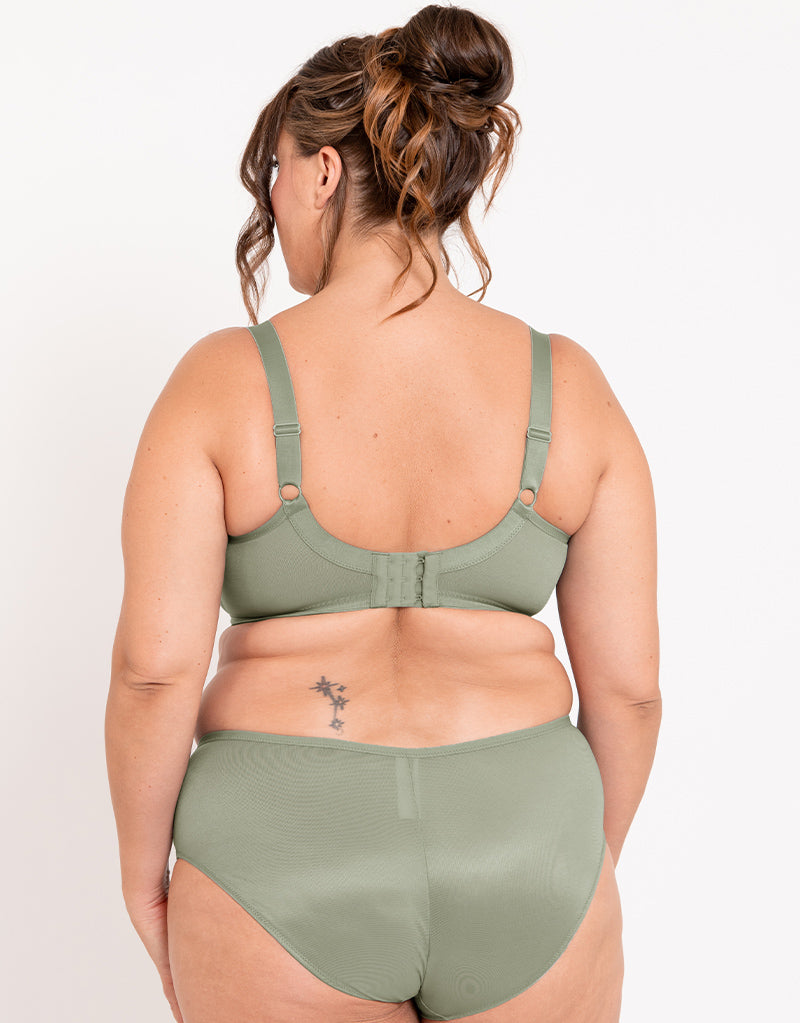 Out From Under Hera Faux Leather Bra Top In Green,at Urban