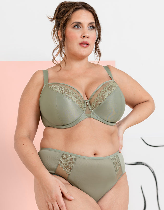 Adella Hera Full Plunge Bra Sage Green