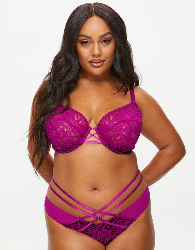 Ann Summers Lasting Lover Plunge Bra Pink/Black