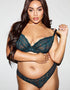 Ann Summers Sexy Lace Brazilian Brief Black/Teal