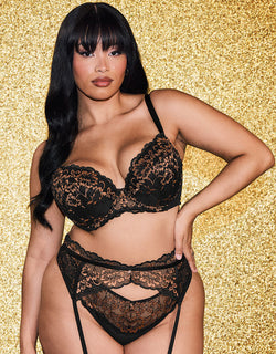 Ann Summers Sexy Lace Padded Plunge Bra Black/Bronze