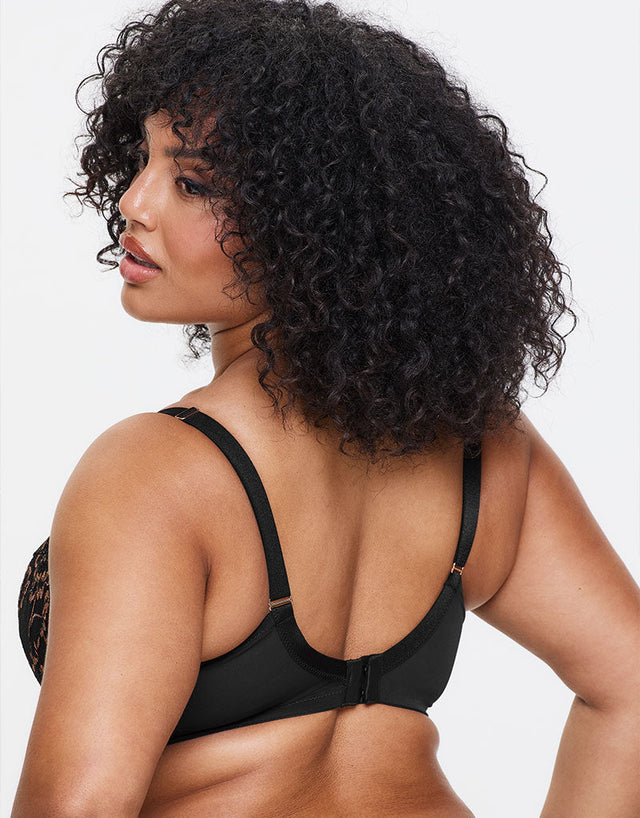 Ann Summers Sexy Lace Padded Plunge Bra Black/Bronze