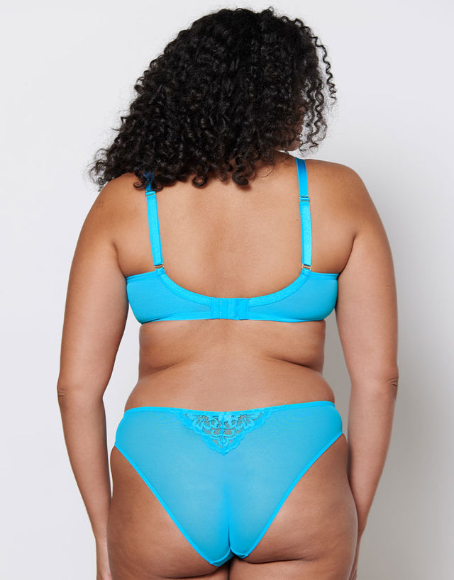 Ann Summers Sexy Lace Padded Plunge Bra Bright Blue