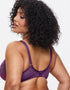 Ann Summers Sexy Lace Plunge Bra Dark Purple