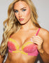 Ann Summers Sexy Lace Padded Plunge Bra Pink Yellow Ombre