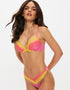 Ann Summers Sexy Lace Padded Plunge Bra Pink Yellow Ombre