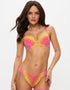 Ann Summers Sexy Lace Padded Plunge Bra Pink Yellow Ombre