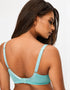 Ann Summers Sexy Lace Padded Plunge Bra Aqua Blue/Pink