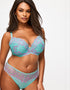 Ann Summers Sexy Lace Padded Plunge Bra Aqua Blue/Pink