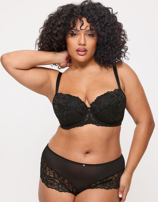 Ann Summers Sexy Lace Padded Balcony Bra Black