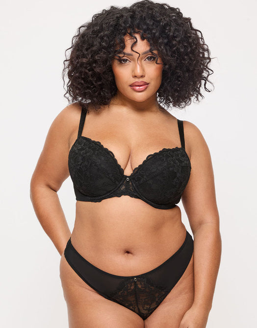 Ann Summers Sexy Lace Padded Plunge Bra Black