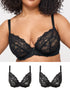 Ann Summers Sexy Lace Plunge Bra 2 Pack Black