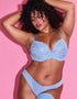 Ann Summers Sexy Lace Padded Plunge Bra Light Blue/Lilac