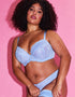 Ann Summers Sexy Lace Padded Plunge Bra Light Blue/Lilac