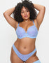 Ann Summers Sexy Lace Padded Plunge Bra Light Blue/Lilac