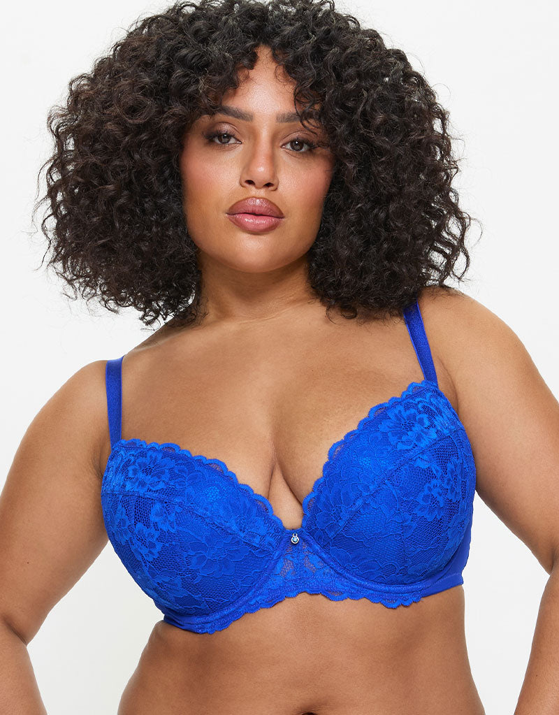 lingerie sexy blue Polyester Floral Women Sky Blue Lingerie Bra Panty Set at ₹ 90/set in New  Delhi main image 1