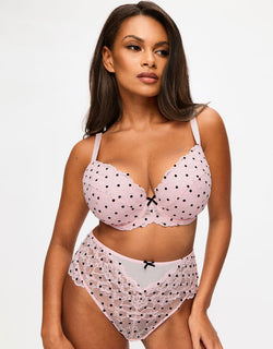 Ann Summers Sexy Lace Padded Plunge Bra Pale Pink Spot