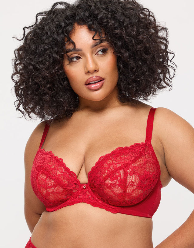 Ann Summers Sexy Lace Plunge Bra Red