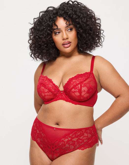 Ann Summers Sexy Lace Plunge Bra Red