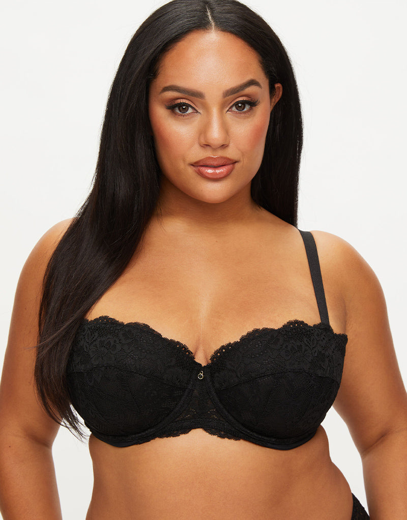 Ann Summers Sexy Lace Planet Balcony Bra in Black