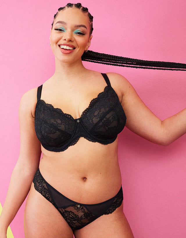 Ann Summers Sexy Lace Planet Plunge Bra Black