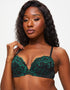 Ann Summers Sexy Lace Padded Plunge Bra Black/Green