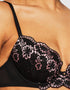 Ann Summers Sexy Lace Planet Padded Plunge Bra Black/Pink