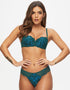 Ann Summers Sexy Lace Planet Padded Balcony Bra Green/Blue