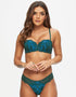 Ann Summers Sexy Lace Planet Padded Balcony Bra Green/Blue