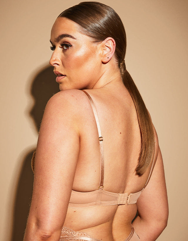 Ann Summers Sexy Lace Planet Padded Plunge Bra Latte