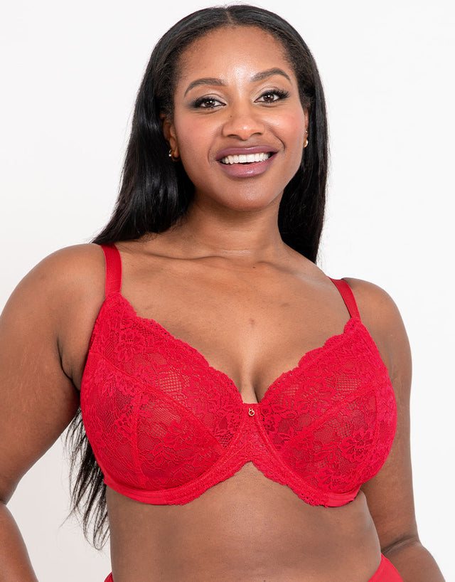 Ann Summers Sexy Lace Planet Plunge Bra Red