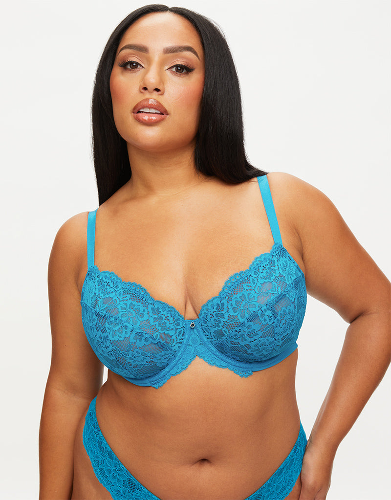 Ann Summers Curve Sexy Lace Planet plunge bra in blue