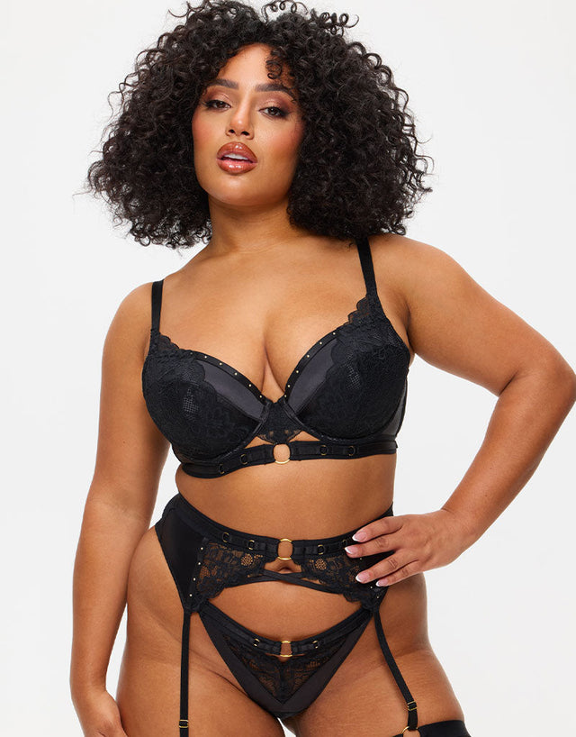 Ann Summers Undisputed Padded Plunge Bra Black