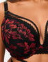 Ann Summers Yours Truly Padded Plunge Bra Black/Red