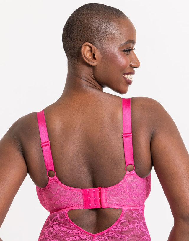 Curvy Kate All Night Lace Plunge Body Hot Pink/ Blush