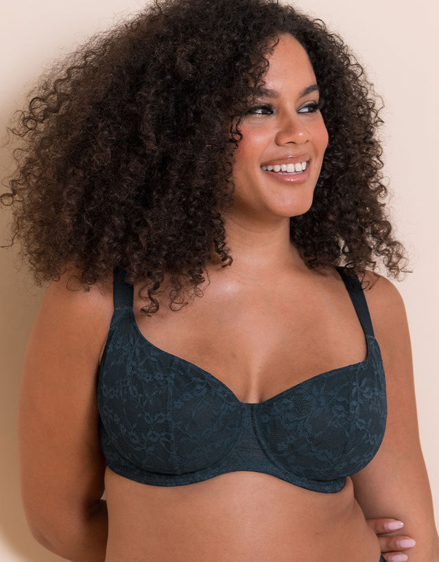 Curvy Kate All Night Lace Scooped Multiway Balcony Bra Denim Blue