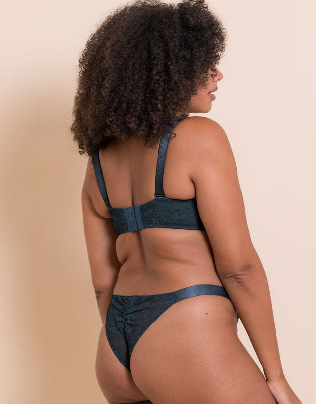 Curvy Kate All Night Lace Scooped Multiway Balcony Bra Denim Blue