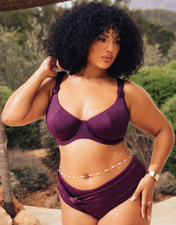 Curvy Kate Beach Bliss Scooped Balcony Bikini Top Mulberry Purple