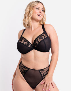 Curvy Kate Centre Stage Full Plunge Side Support Bra Black