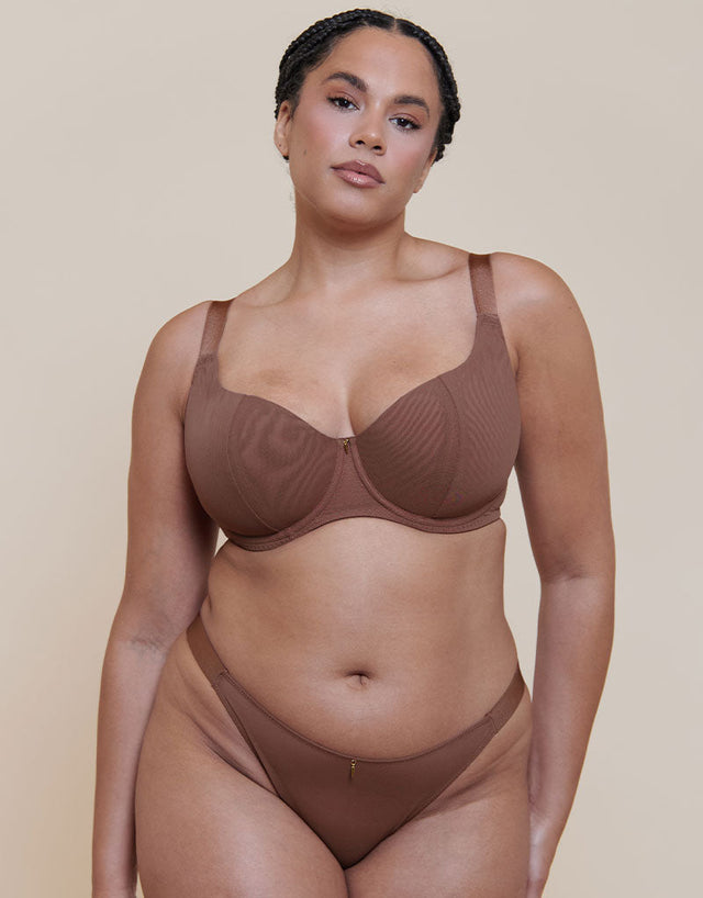 Curvy Kate Cool Cat Scooped Multiway Balcony Bra Coffee