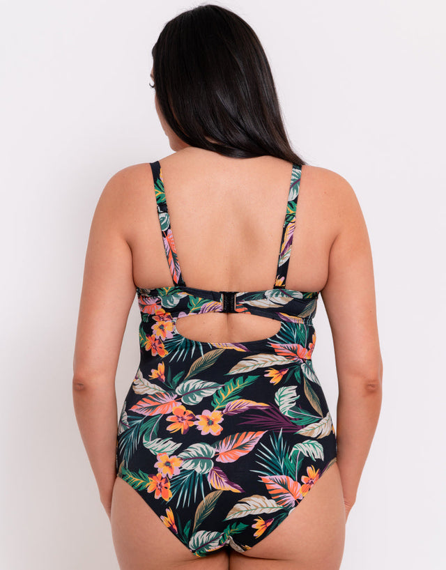 Curvy Kate Cuba Libre Padded Plunge Swimsuit Print Mix